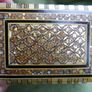 Vintage Handmade Wooden Jewelry Box Wood Trinket Storage Wood Box Mother of Pearl Inlay Image 3