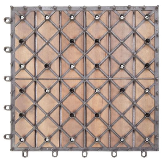 Decking Tiles 10 pcs Grey Wash 30x30 cm Solid Acacia Wood