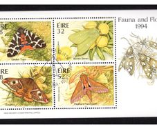 1994 Ireland Fauna & Flora Moths Commemorative Stamps Miniature Sheet Fine Used with First Day Issue Cancel