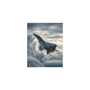 Jet Fighter Silk Poster  Dramatic Airborne Military Aircraft Wall Art