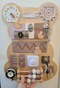 Toddler activity wooden board