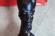 Carved Ebony / Dark Wood Tribal African Head / Bust Sculpture