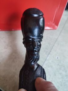 Carved Ebony / Dark Wood Tribal African Head / Bust Sculpture