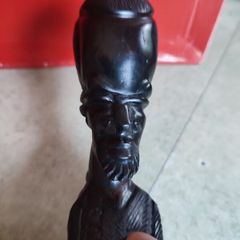 Carved Ebony / Dark Wood Tribal African Head / Bust Sculpture