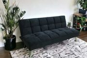 Black Velvet 3Seater Sofa Bed - Free Delivery
