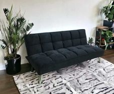 Black velvet Folding 3 Seater Sofa Free delivery