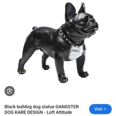 Caseys - Kare Design Black bulldog statue GANGSTER DOG