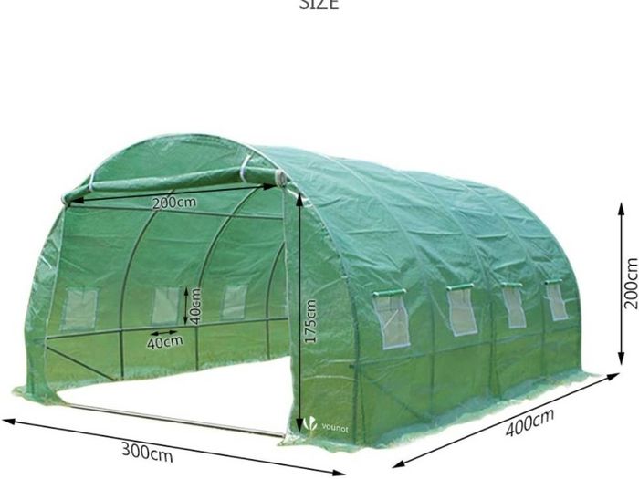 Polytunnel Greenhouse 4x3x2m Poly Tunnels Gardening Walk In Pollytunnel Tent with Steel Frame (FREE POSTAGE)