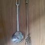 antique brass toasting fork and ladle Image 4