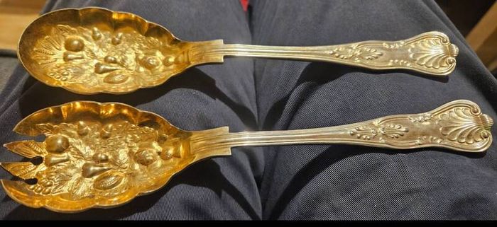 Vintage Epns Serving Spoon and Folk