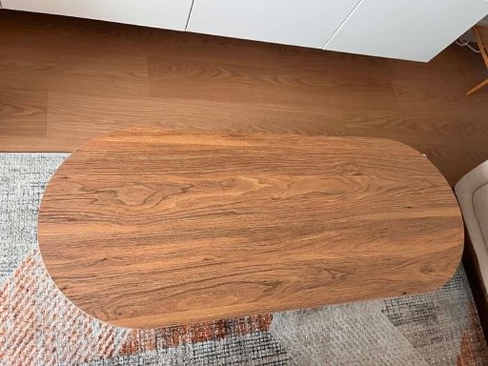 Wooden coffee table with rattan
