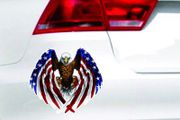 Car Decal Flying Hawk Auto Truck Hood Side Eagle USA Flag Sticker