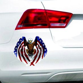 Car Decal Flying Hawk Auto Truck Hood Side Eagle USA Flag Sticker
