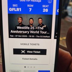 4 Westlife Gold Circle Tickets