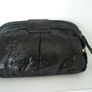 Mischa Barton Black Soft Faux Croc Clutch Evening Bag With Copper tone Hardware & Wristlet. Size Medium. In Super Condition. Image 9