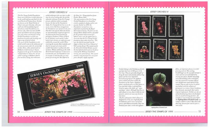 1999 Jersey (Channel Islands) Stamp Year Book (softback) issued by Jersey Post with 16 images of contents
