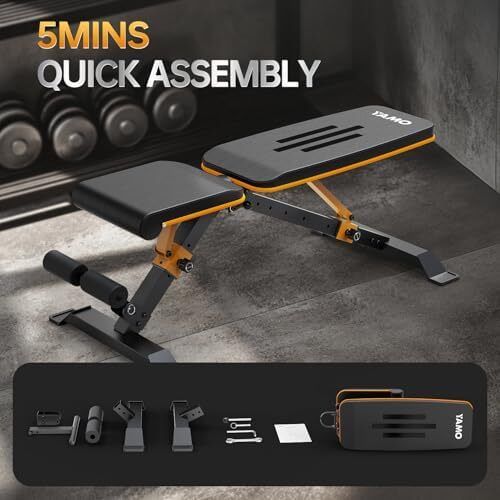 Foldable Weight Bench | Adjustable Workout Bench with 8 Backrest & 3 Seat Positions | Multifunctional Incline & Flat Bench for Home Gym | 300KG/660LB Capacity, Ergonomic Design