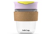 SoleCup Reusable Glass Travel Mug with Cork Band and Lid - Ice Cream