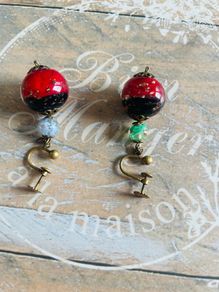 Murano glass screw on earrings