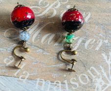 Murano glass screw on earrings