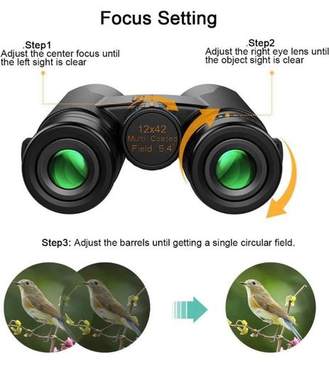 High Power Binoculars, Kylietech 12x42 Binocular for Adults with BAK4 Prism, FMC Lens, Fogproof & Waterproof Great for Bird Watching Travel Stargazing Hunting Concerts Smartphone Adapter Included (FREE POSTAGE)