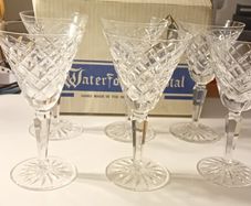Six Waterford Crystal Wine Glasses