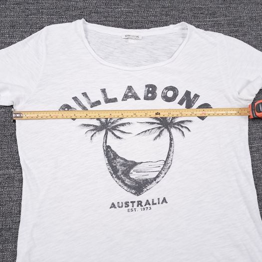 Billabong White Australia Palm Tree Graphic Slub Cotton T-Shirt Top 8UK/36EU