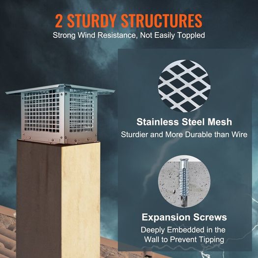 304 Stainless Steel Chimney Cap 304.8 x 304.8mm