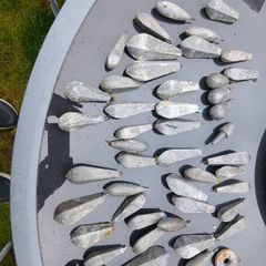 Lead weights for deep sea fishing.