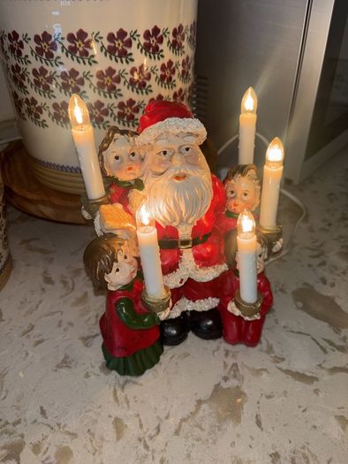 Vintage Christmas Santa Candelabra