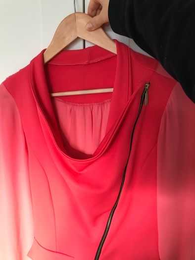 Asymmetrical coral blazer
