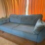 French Connection DFS Zinc Sofa Suite in Teal - 4 seater, 3 seater & Cuddler Image 8
