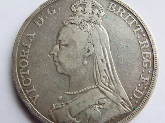 1889 Queen Victoria Sterling Silver Crown Coin