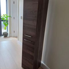 Walnut Bathroom Tall Boy Storage