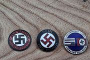 Trio of 1930's Party Pin Badges