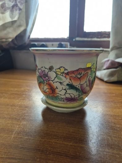 Colourful Vintage Chinoiserie Planter. Jardiniere.