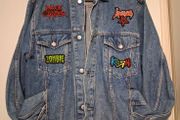 Vintage denim jacket with vintage metallica patch on back