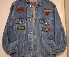 Vintage denim jacket with vintage metallica patch on back