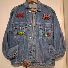 Vintage denim jacket with vintage metallica patch on back