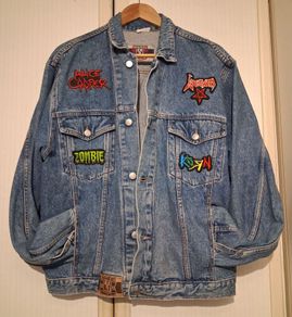 Vintage denim jacket with vintage metallica patch on back