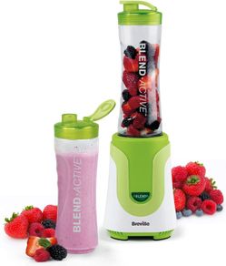 Blend Active Personal Blender & Smoothie Maker with 2 Portable Blending Bottles (600ml), 300W, Green [VBL062]