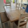 Solid Farmhouse Dining Table, 4 Chairs & Bench Image 3