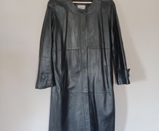 m&S  genuine  leather trench coat size 16