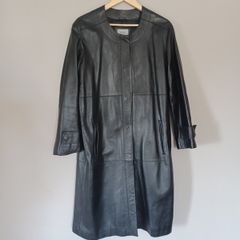 m&S  genuine  leather trench coat size 16
