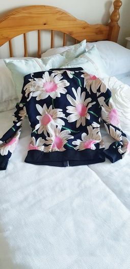 Light Flower Print Bomber - Size 8-10