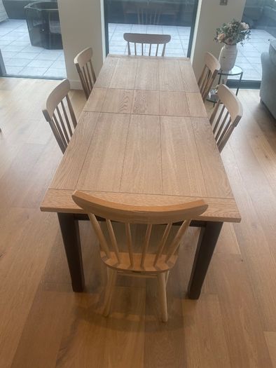 Solid Oak Neptune Table and Chairs