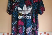 womens ADIDAS floral short sleeve t shirt Size UK 10 EU 36