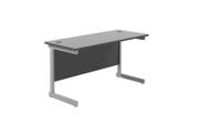 New Straight Office Desk with Cantilever Legs W1400 x D600mm - Black