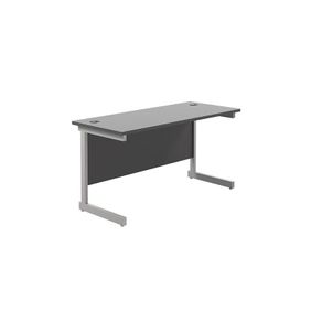 New Straight Office Desk with Cantilever Legs W1600 x D600mm - Black
