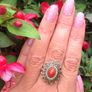 Antique 18 ct Gold Coral and Pearl Ring and Earrings Image 6